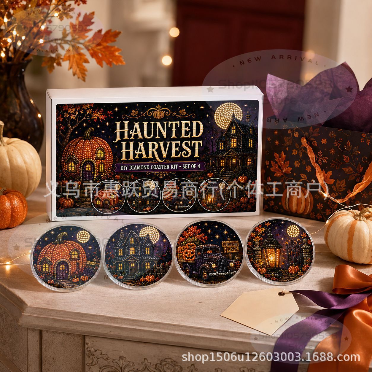 ハロウィーン・クラフト・ナイト ダイヤモンドアート・コースタ - Art Craft Kit のレビューと価格