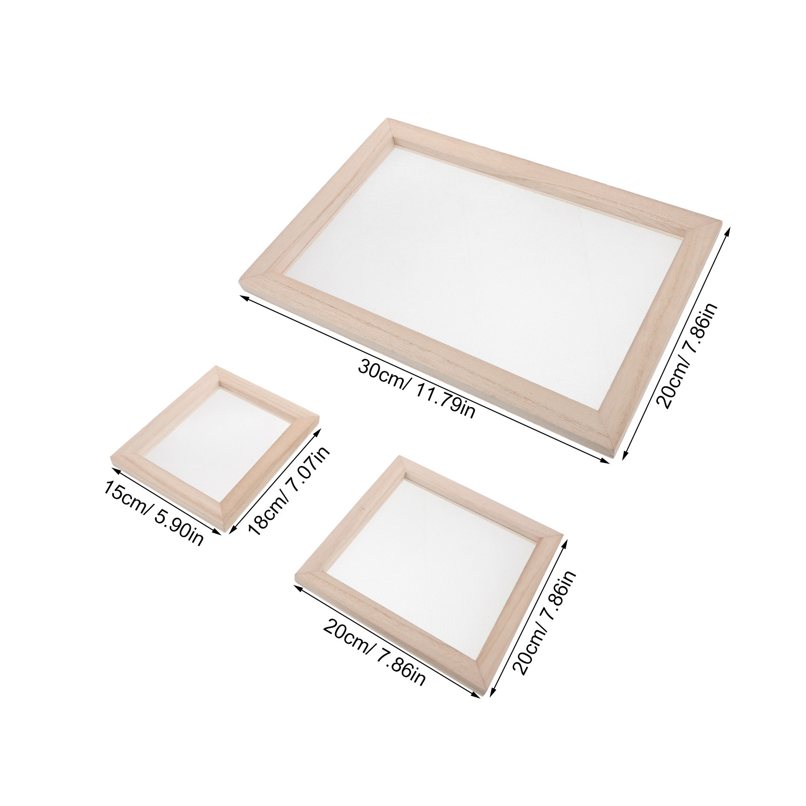 3点セットの紙漉きフレームキット。木製のデッキル型とメッシュ - Art Craft With Paper のレビューと価格