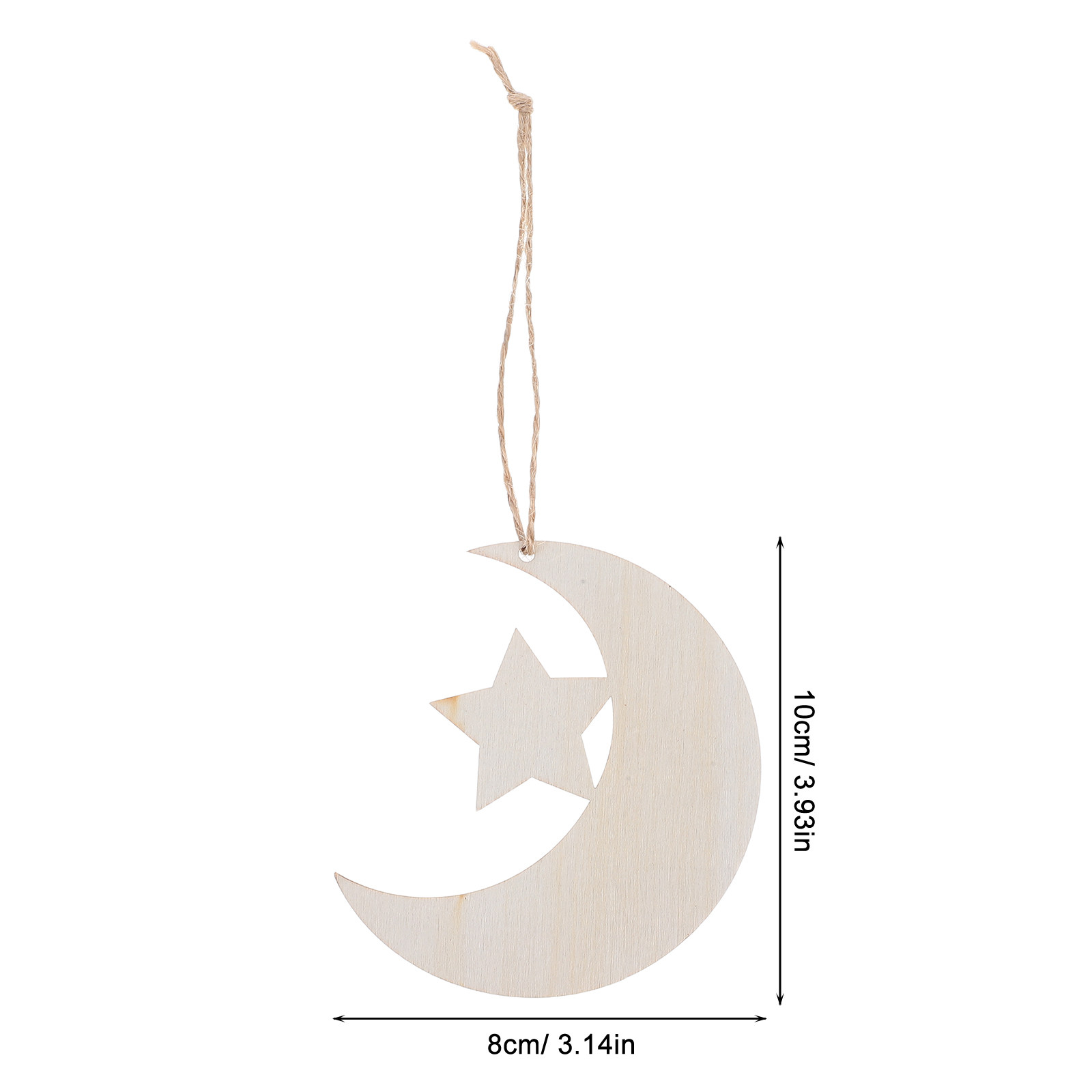 木製の月と星の切り抜きパーツ20個入り。未塗装の自然な木製素 - Art And Craft For Nursery のレビューと価格