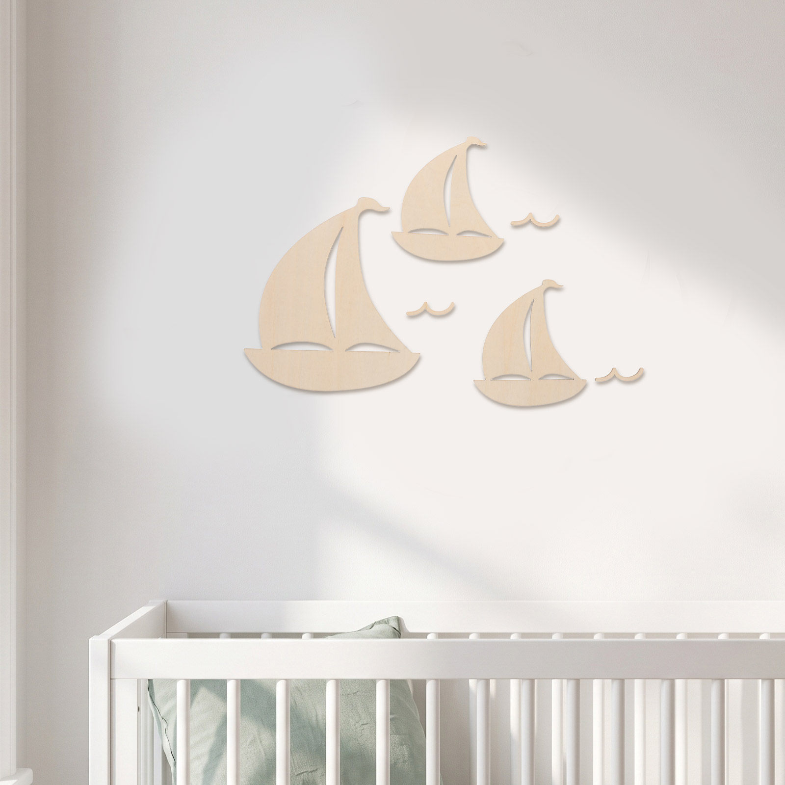 未塗装の木製セーリングボートの切り抜きパーツ6個入り。子供部 - Art And Craft For Nursery のレビューと価格