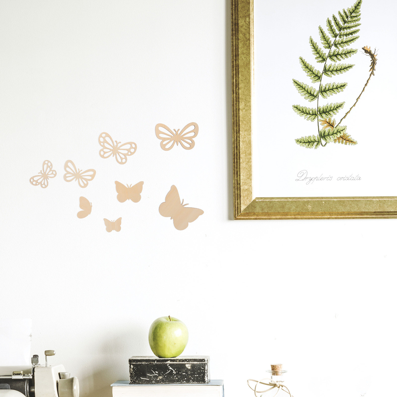 未塗装の木製蝶の壁飾り16個入り。子供部屋や、素朴な雰囲気の - Art And Craft For Nursery のレビューと価格