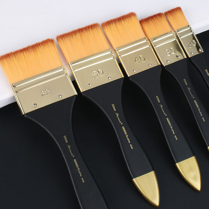 5サイズの平型ペイントブラシ、ナイロン毛の油絵筆、天然木ハン - Gouache Paint Set のレビューと価格